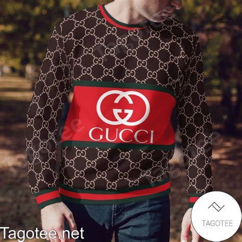 gucci red logo sweater